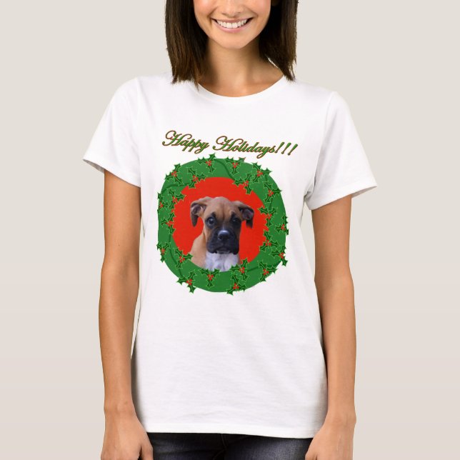 Feiertagsboxer-Welpen-Trägershirt T-Shirt (Vorderseite)