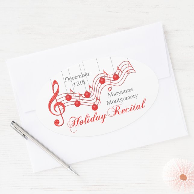 FeiertagsErwägung, Red Lace Ovaler Aufkleber (Umschlag)