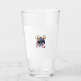 Feiertagsfiguren auf einem Schneeflocken-Ornament Glas