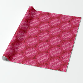 Feiertagsgrüße auf rosa Einwickelpapier Geschenkpapier