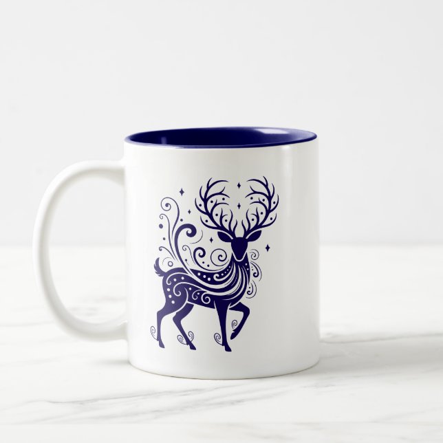 Feiertagshirsch Zweifarbige Tasse (Links)