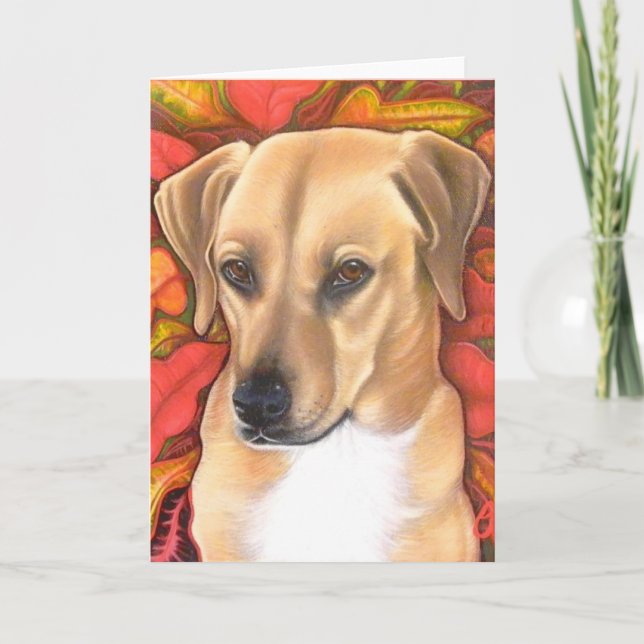 Feiertagshündchenkarte Feiertagskarte (Vorderseite)