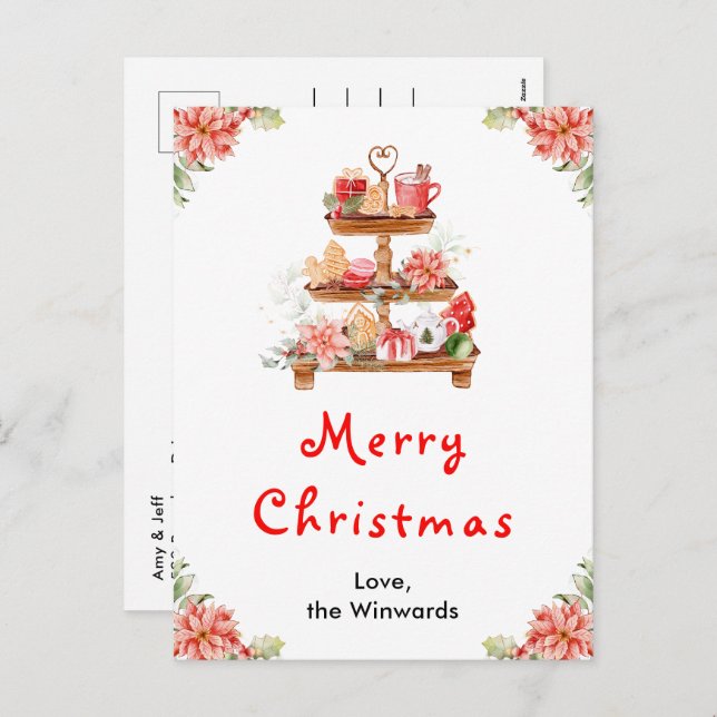 Feiertagskekse und Kakaorot Frohe Weihnachten (Vorne/Hinten)