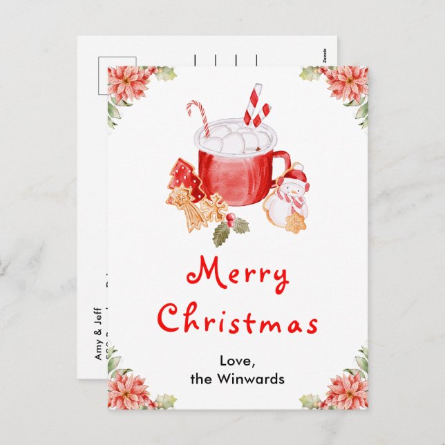 Feiertagskekse und Kakaorot Frohe Weihnachten (Vorne/Hinten)