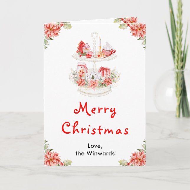 Feiertagskekse und Kakaorot Frohe Weihnachten (Vorderseite)