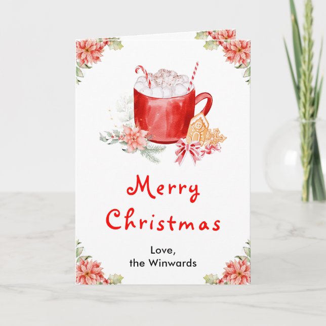 Feiertagskekse und Kakaorot Frohe Weihnachten (Vorderseite)