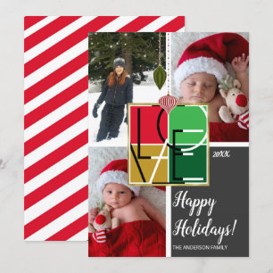 Feiertagsliebe 3 Fotos Minimale Weihnachtsfotos Einladung