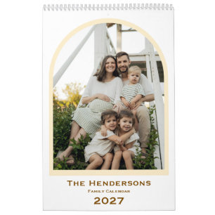 Feiertagsmoderne Familienfoto-Unterschriften Kalender