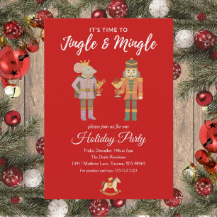 Feiertagsparty-Einladung Flat Jingle und Mingle Einladung