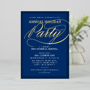 FEIERTAGSPARTY elegante Veranstaltung fancy Schrif Folieneinladung