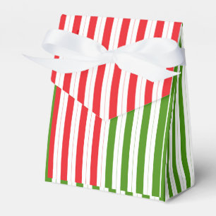 Feiertagsrot und Elfengrün Candy Stripe Gestreift Geschenkschachtel