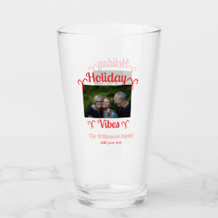 Feiertagsstimmung rote Familienfoto Name Süßigkeit Glas