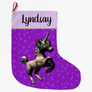 "Feiertagunicorn-" WeihnachtsStrumpf (PurpleAlt) Großer Weihnachtsstrumpf