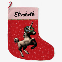 "Feiertagunicorn-" WeihnachtsStrumpf (rot) Großer Weihnachtsstrumpf