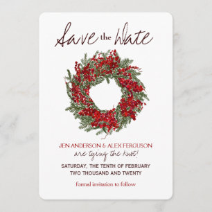 Feiertagwreath-Save the Date Hochzeits-Karte Save The Date