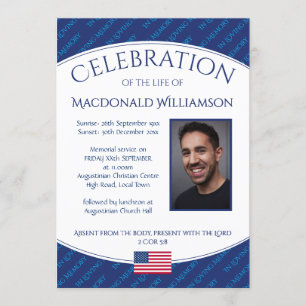 FEIERUNG DES Fotos zur Beerdigung von Lebensgemein Einladung