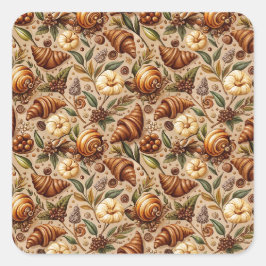 Feige Croissants Quadratischer Aufkleber