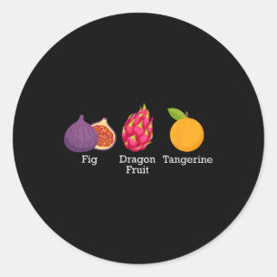 Feige Drachenfrucht Mandarine Frucht Subtil Anti T Runder Aufkleber