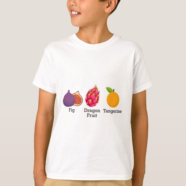 Feige Drachenfrucht Mandarine Frucht Subtil Anti T T-Shirt (Vorderseite)