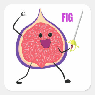 Feigen-Sticker Quadratischer Aufkleber