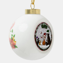Feigen- und Freunde-Weihnachtsschmuck Keramik Kugel-Ornament