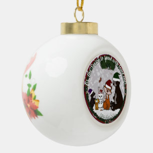 Feigen- und Freunde-Weihnachtsschmuck Keramik Kugel-Ornament