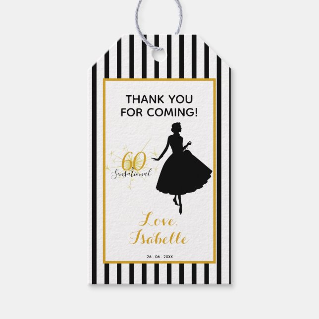 Fein DANKE FÜR DIE KOMBINATION VON Schwarz/Weiß St Geschenkanhänger (Vorderseite)