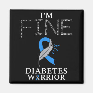 Fein Diabetes Warrior Shirt Diabetes-Bewusstsein Magnet