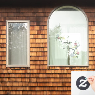 Fein geblüht Hochzeit Fensteraufkleber