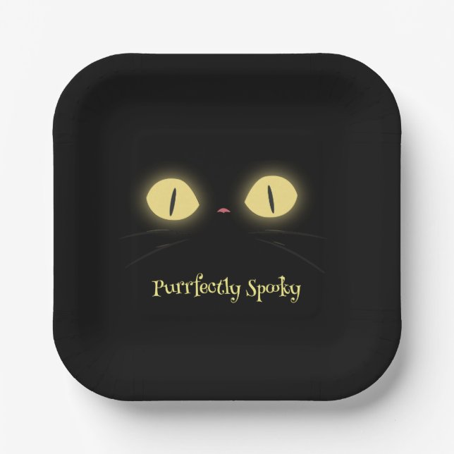 Fein gespenstische Katzenliebhaber Pappteller (Vorderseite)