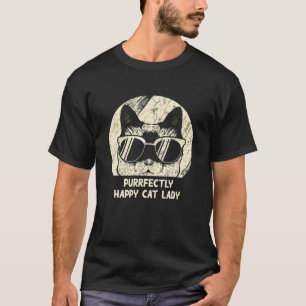 Fein glückliche Katze Lady Cat Mama Schöne Katze D T-Shirt