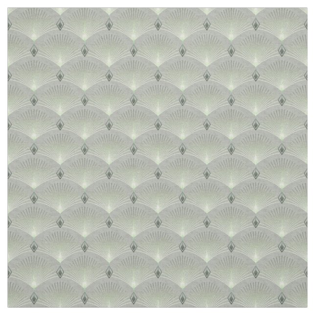 Fein grün und grau, Art Deko. Stoff (Muster)