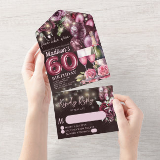 Fein Like Wine Luxury 60. Geburtstag UAwg All In One Einladung