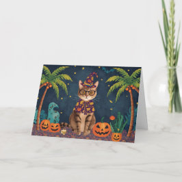 Fein verzaubert tropische Halloween Cat Card Dankeskarte