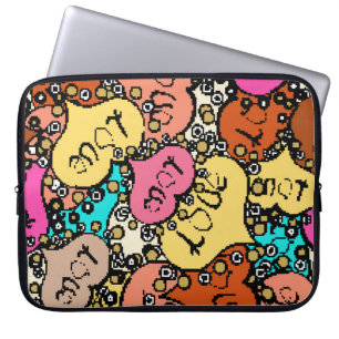 Fein Vintages Muster mit winziger Orange, Schwarz Laptopschutzhülle