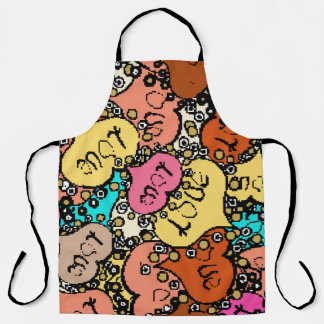 Fein Vintages Muster mit winziger Orange, Schwarz  Schürze