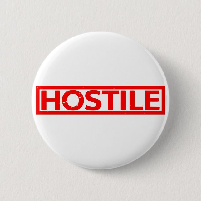 Feindselige Briefmarke Button (Vorderseite)