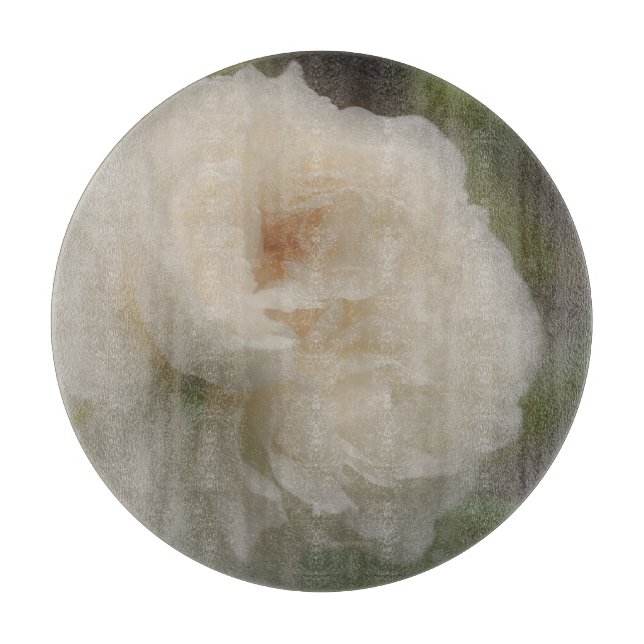 Feine, blasse Rose in blühender Blume Schneidebrett (Vorderseite)