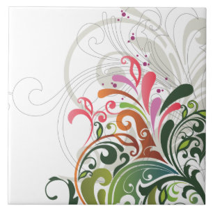 Feine Blume Cool Cute Mädchenhaft Retro Floral Fliese