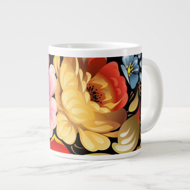 Feine Blume Cool Niedlich Giro Retro Florenz Jumbo-Tasse (Vorderseite Rechts)