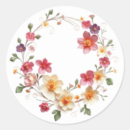 Feine Blumenkleber Runder Aufkleber