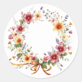 Feine Blumenkleber Runder Aufkleber