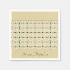 Feine Blumenmuster in dunkelgrün und blau Serviette