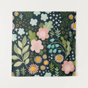 Feine Blüte: Nahtlose Vintage Schönheit. Wandteppich