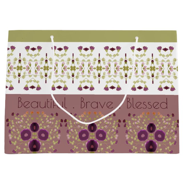 Feine Blüte und Gemustert Große Geschenktüte (Vorderseite)