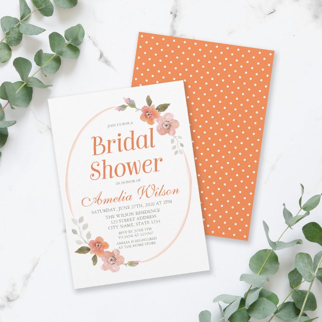 Feine Blütendusche Orange Bridal Einladung (Von Creator hochgeladen)