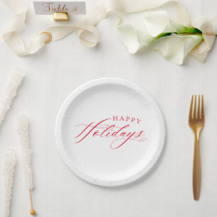 FEINE CALLIGRAPHIE Happy Holidays niedliche, elega Pappteller