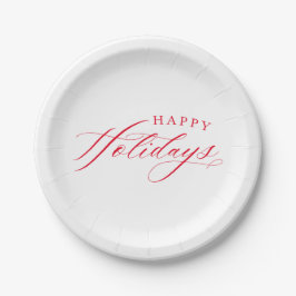 FEINE CALLIGRAPHIE Happy Holidays niedliche, elega Pappteller