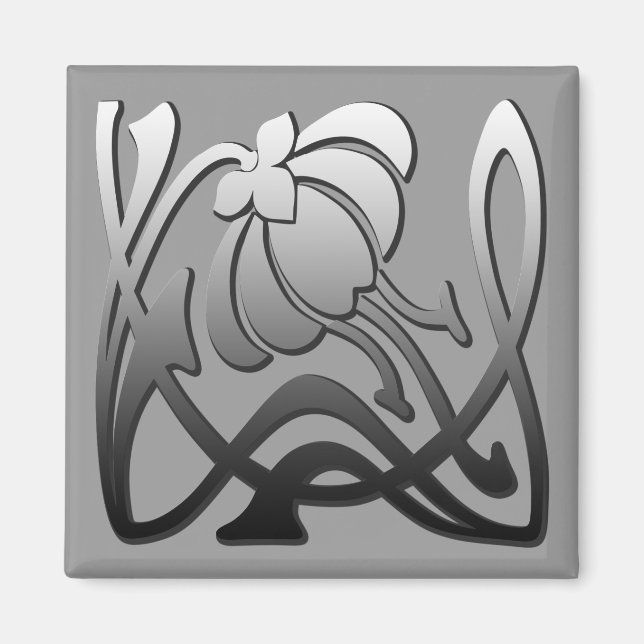 Feine Coole Blume Niedlich Giro Retro Magnet (Vorne)