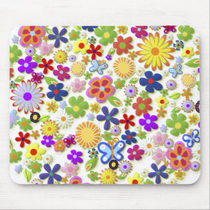 Feine Coole Blume Niedlich Giro Retro Mousepad